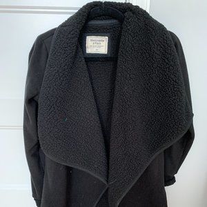 Abercombie Black Sherpa Cardigan